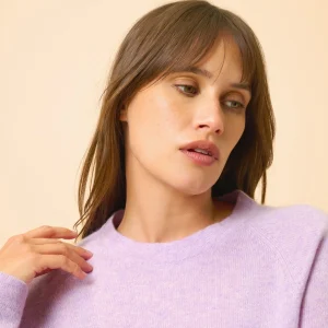 JANE pull col rond mauve chiné