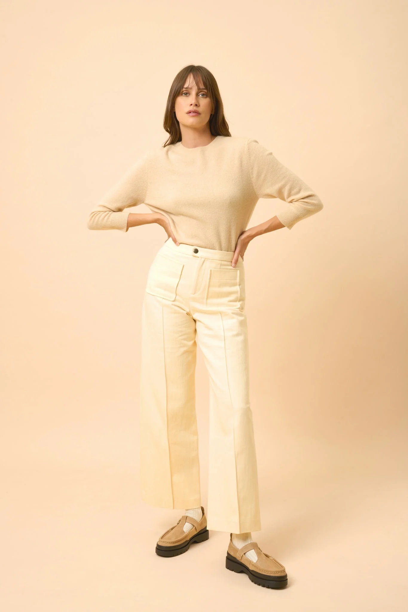 JANICE pull col rond sable – Image 4