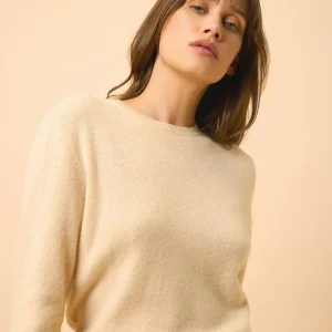 JANICE pull col rond sable