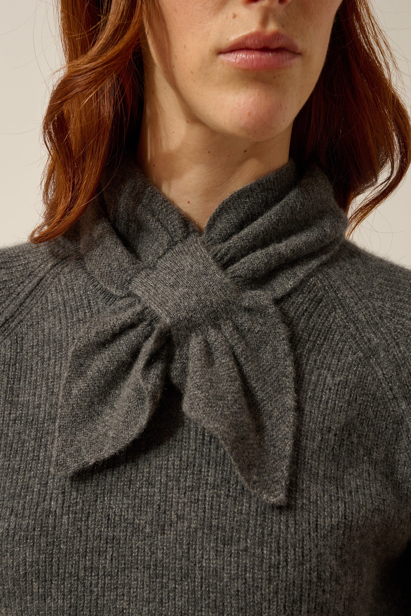 LANE écharpe nouée 6 fils anthracite chiné – Image 2