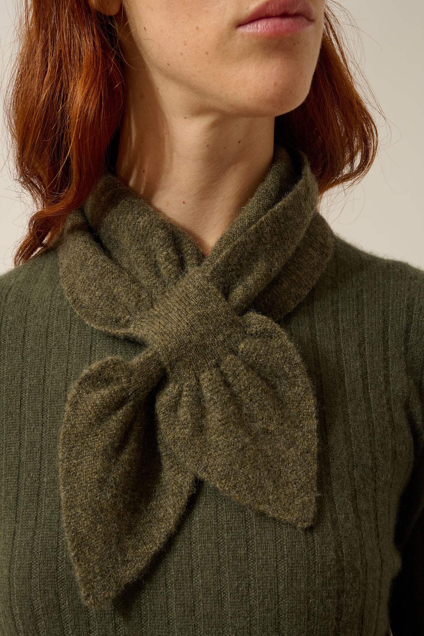 LANE écharpe nouée 6 fils army chiné – Image 3