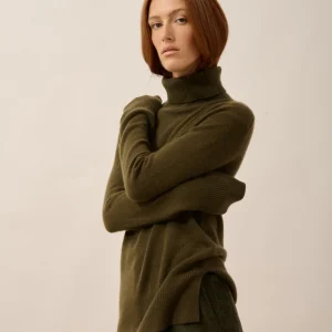 LEXIE pull col roulé chatain