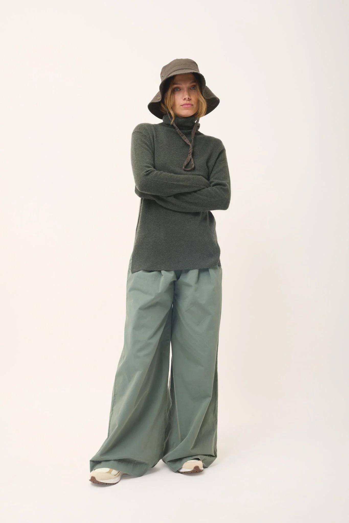 LEXIE pull col roulé kaki chiné - Image 4