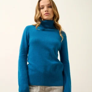 LEXIE pull col roulé paon