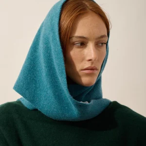 LIMA écharpe triangle avec franges 4 fils canard chiné