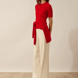 LOULIA t-shirt col rond rouge