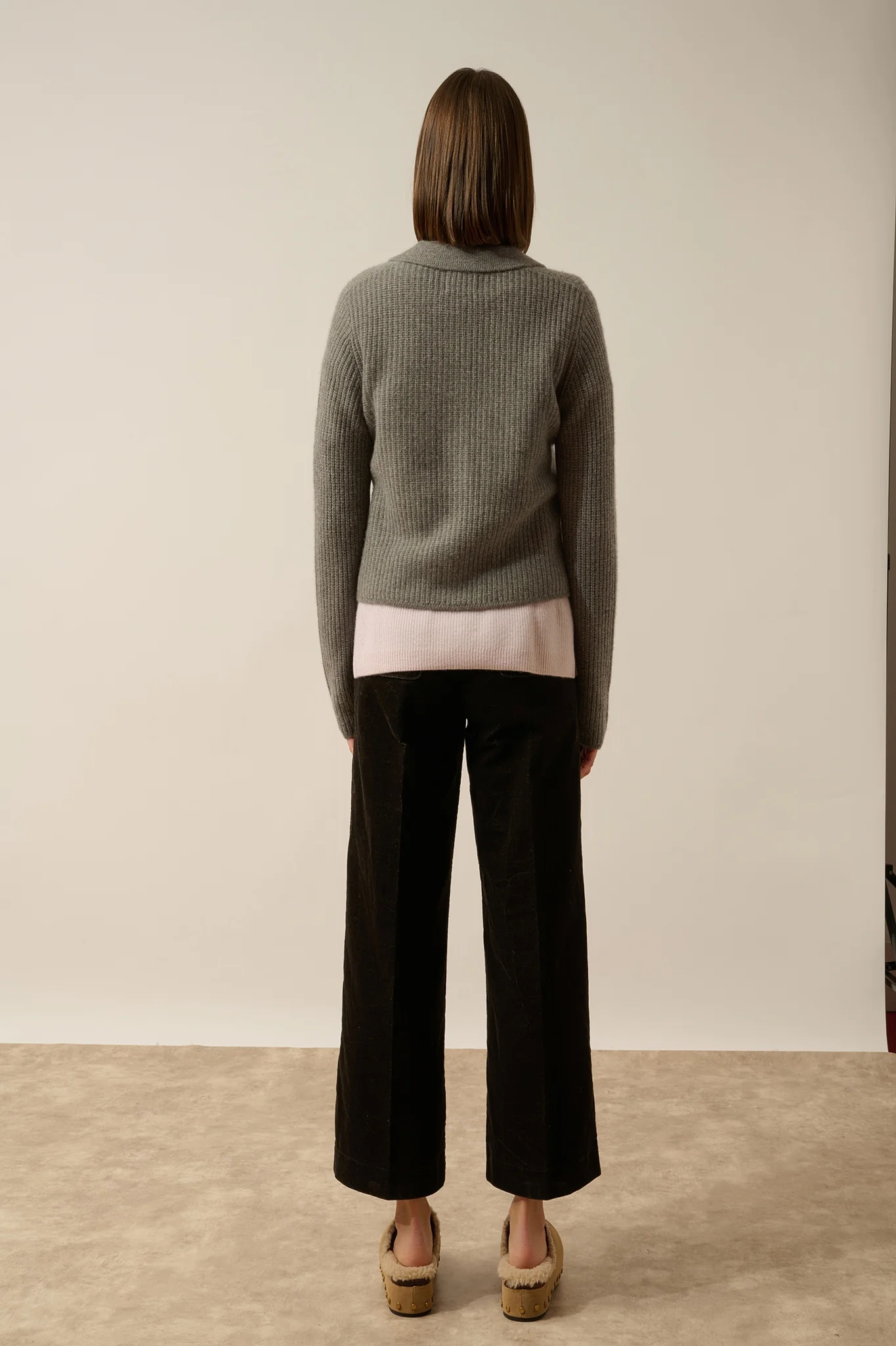 MARGARETHE veste courte zippée col chemise 4 fils flanelle chiné - Image 4