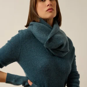 MARINA tour de cou 4 fils vert canard chiné