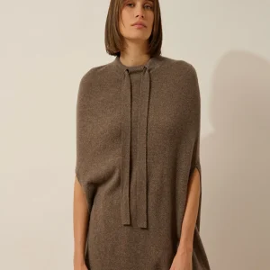 MIAMAR cape col rond taupe chiné