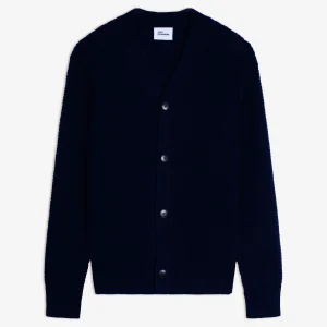 MIKE cardigan col v navy