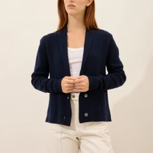 MILA veste col châle navy