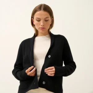 MILA veste col châle noir