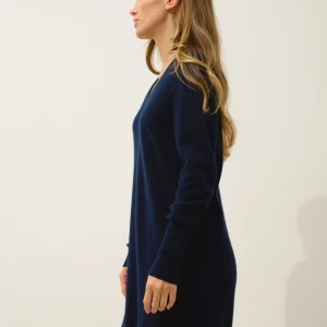 MILEYA robe col v navy