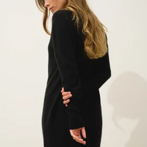 MILEYA robe col v noir