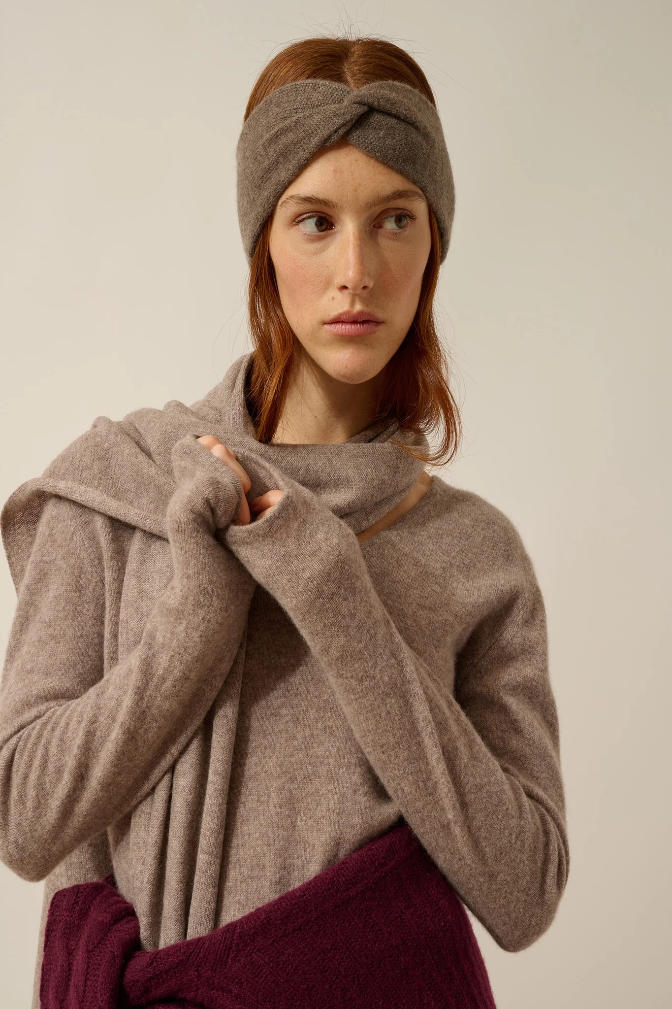 NAMAD bandeau 4 fils taupe chiné - Image 4