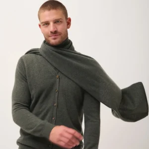 SPENCER écharpe kaki chiné