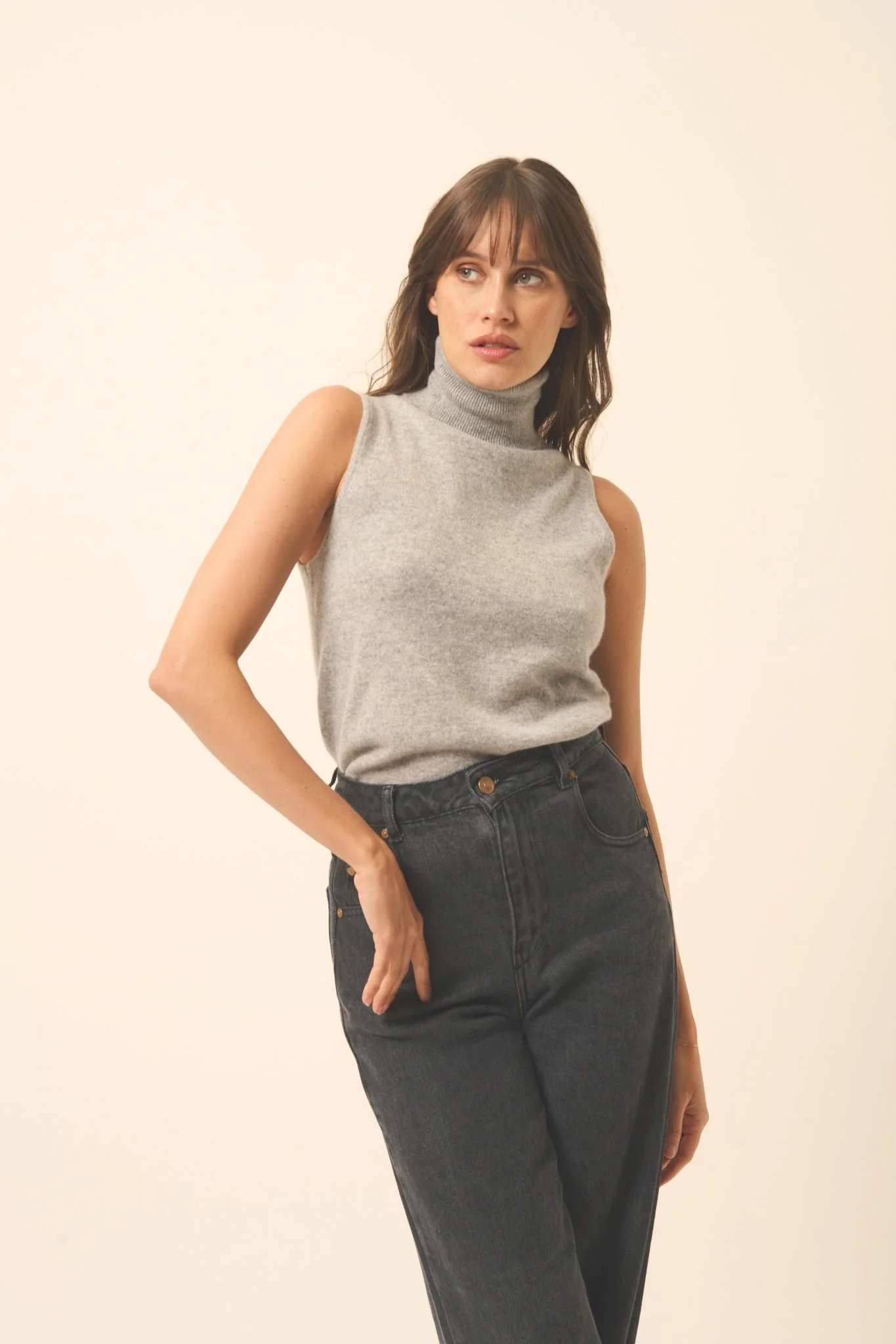 VIOLET pull col roulé nuage chiné – Image 3