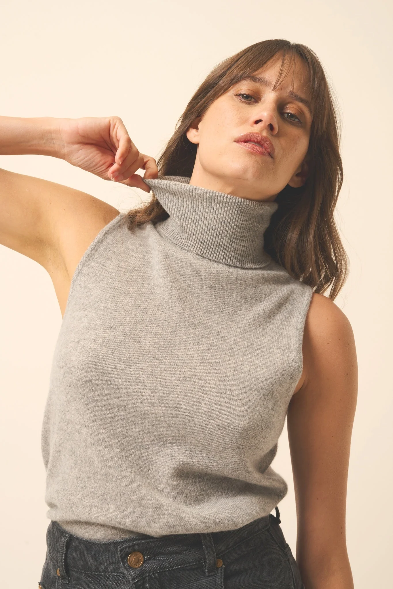 VIOLET pull col roulé nuage chiné – Image 4