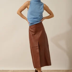 VIOLET pull col roulé sky