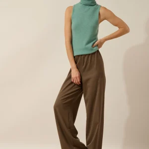 VIOLET top col tortue vert chiné