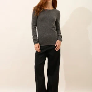 VIVIAN pull col rond anthracite chiné