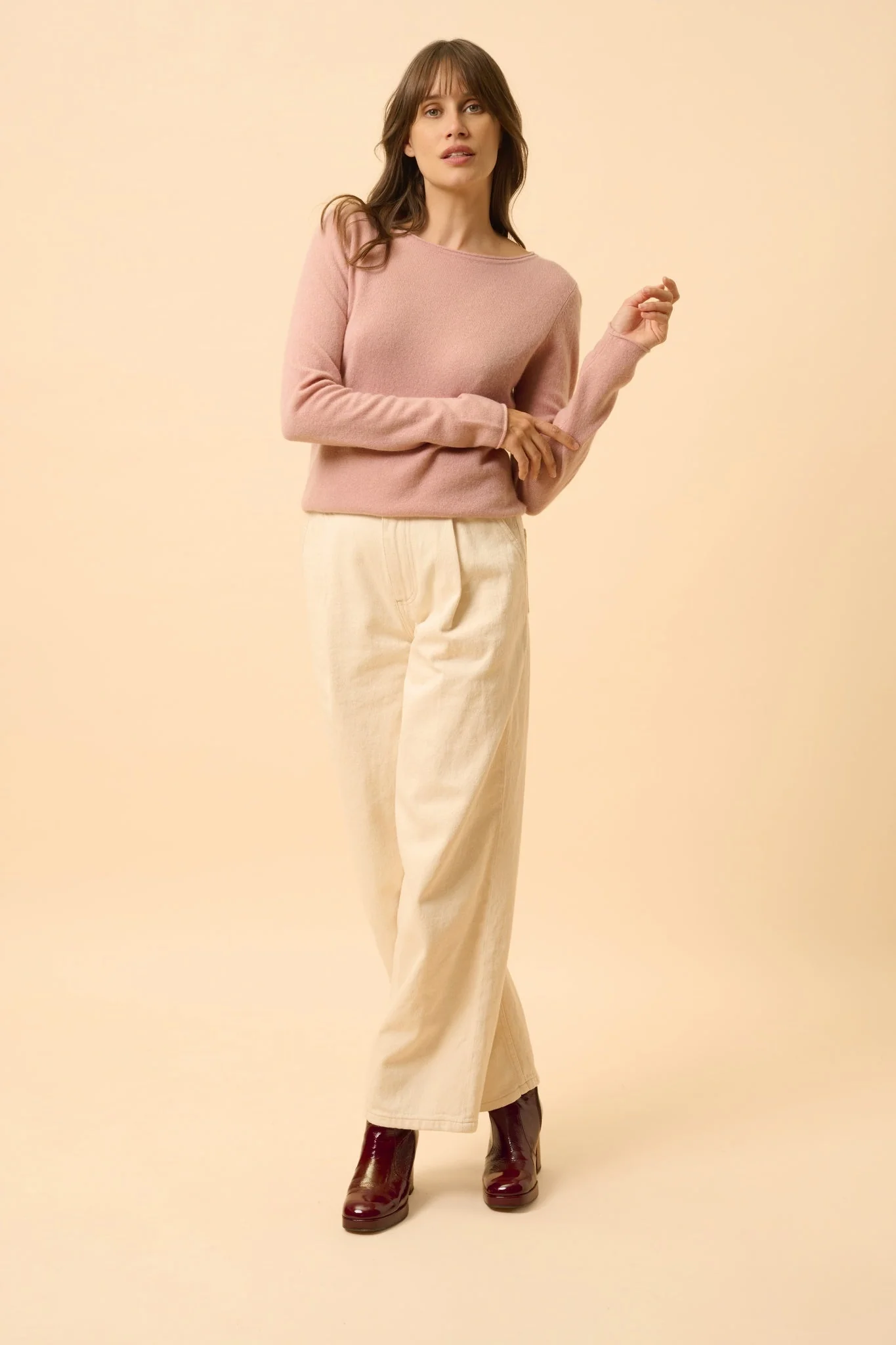 VIVIAN pull col rond bois de rose – Image 4