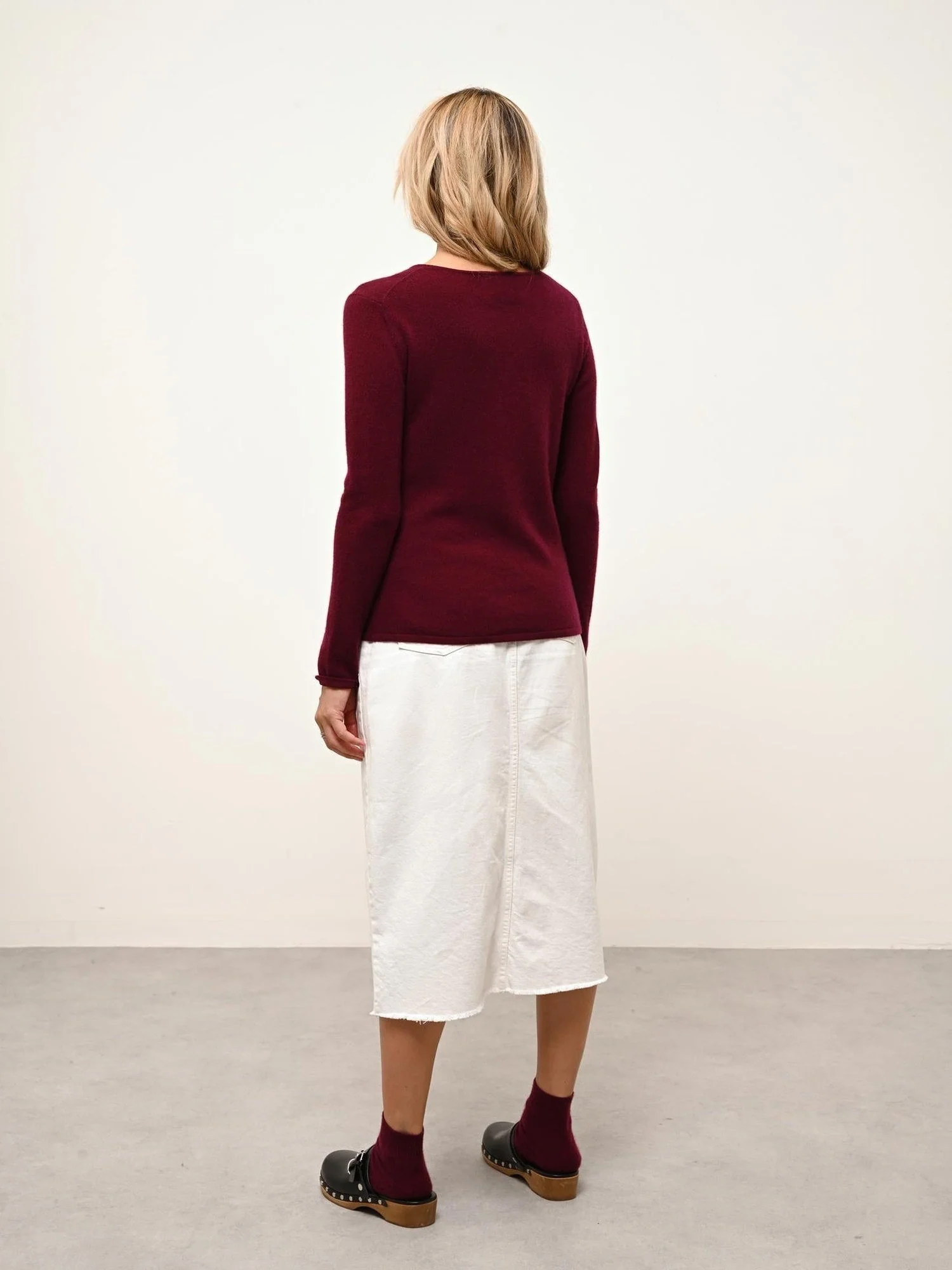 VIVIAN pull col rond bordeaux – Image 4