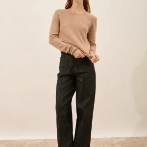 VIVIAN pull col rond camel chiné