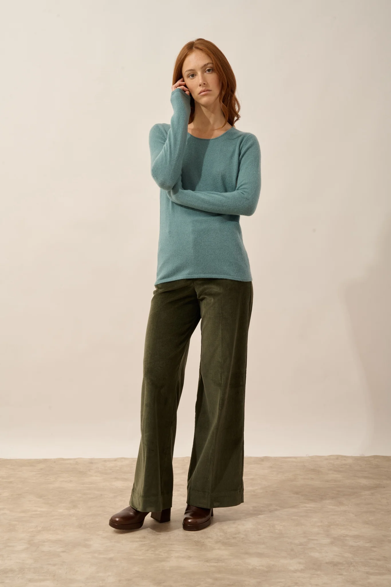 VIVIAN pull col rond eucalyptus