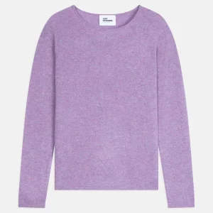 VIVIAN pull col rond lilas chiné