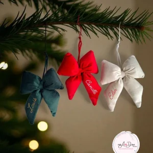 NOEUD de NOËL velours personnalisé