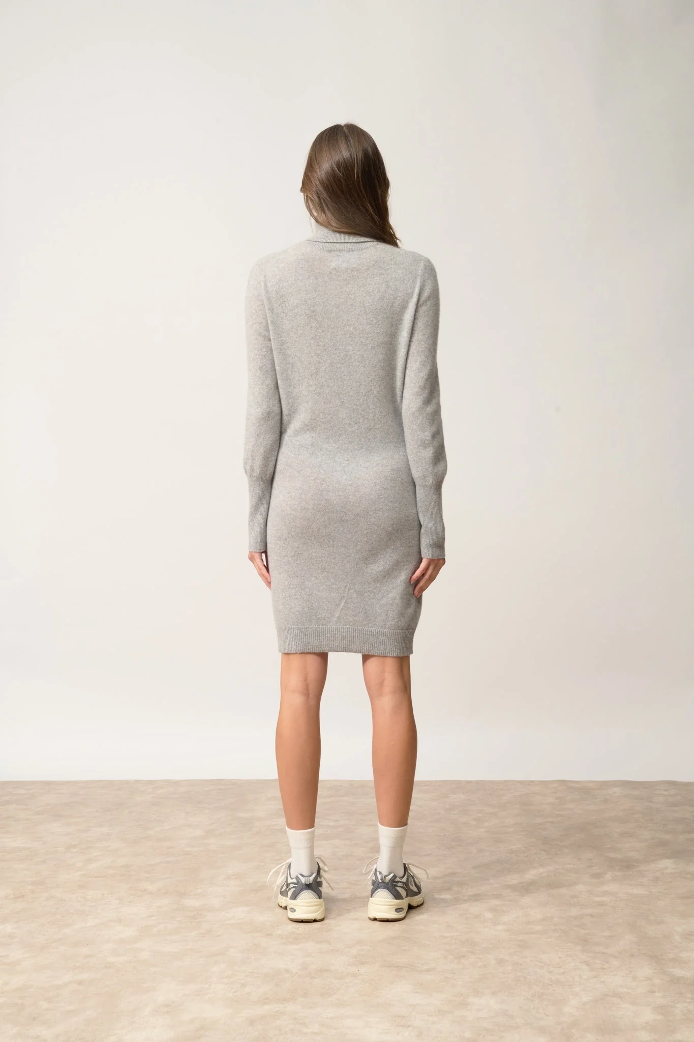 ZOELA robe col roulé gris souris chiné – Image 4