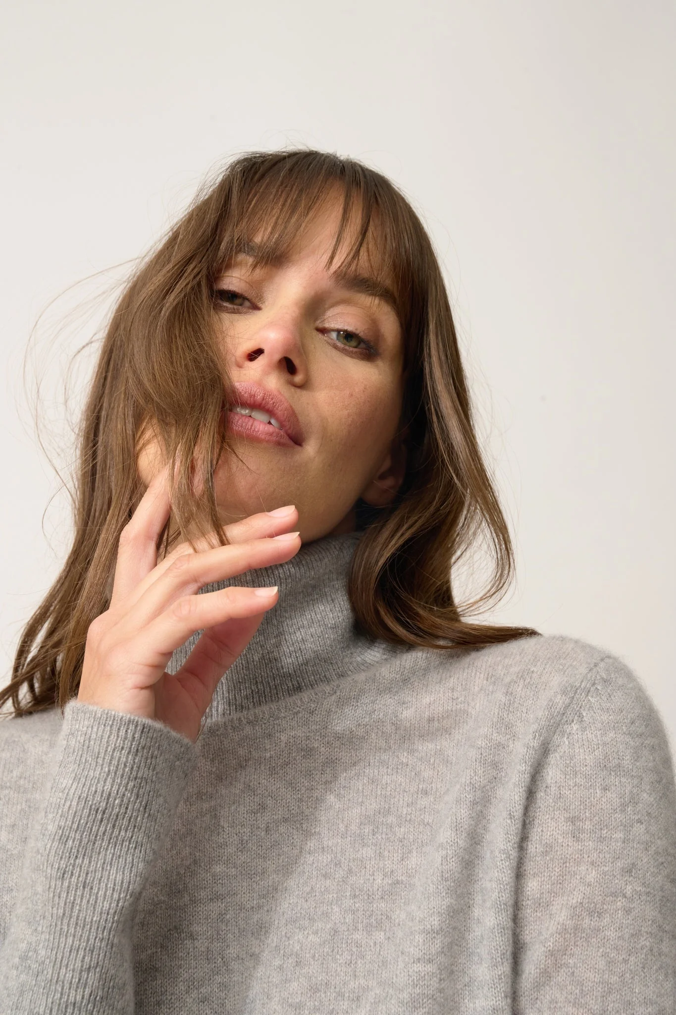 ZOELA robe col roulé gris souris chiné – Image 5