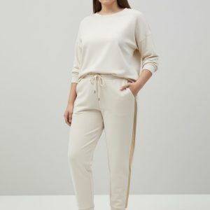 Pantalon Jogging Grande Taille Chic & Confort – Détails Satinés Élégants