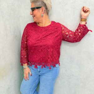 Top Grande Taille en Dentelle Florale – Élégance Raffinée & Charme Romantique