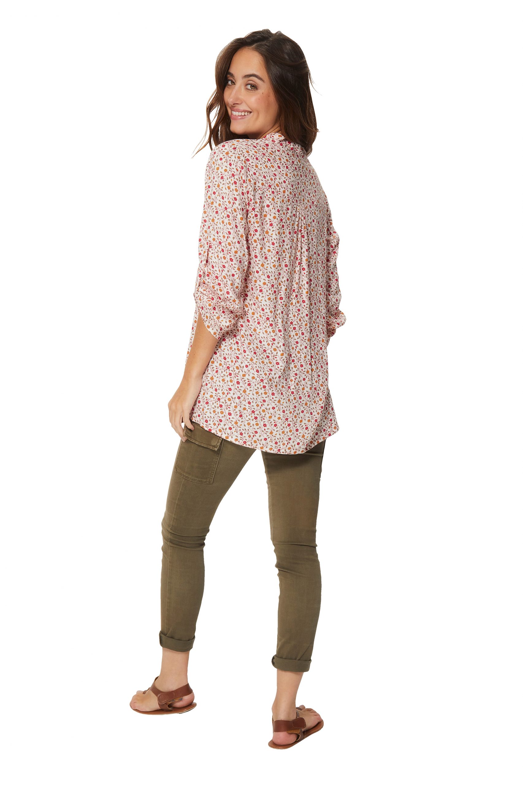 Blouse crème à fleurs – CHV0100E - Image 3
