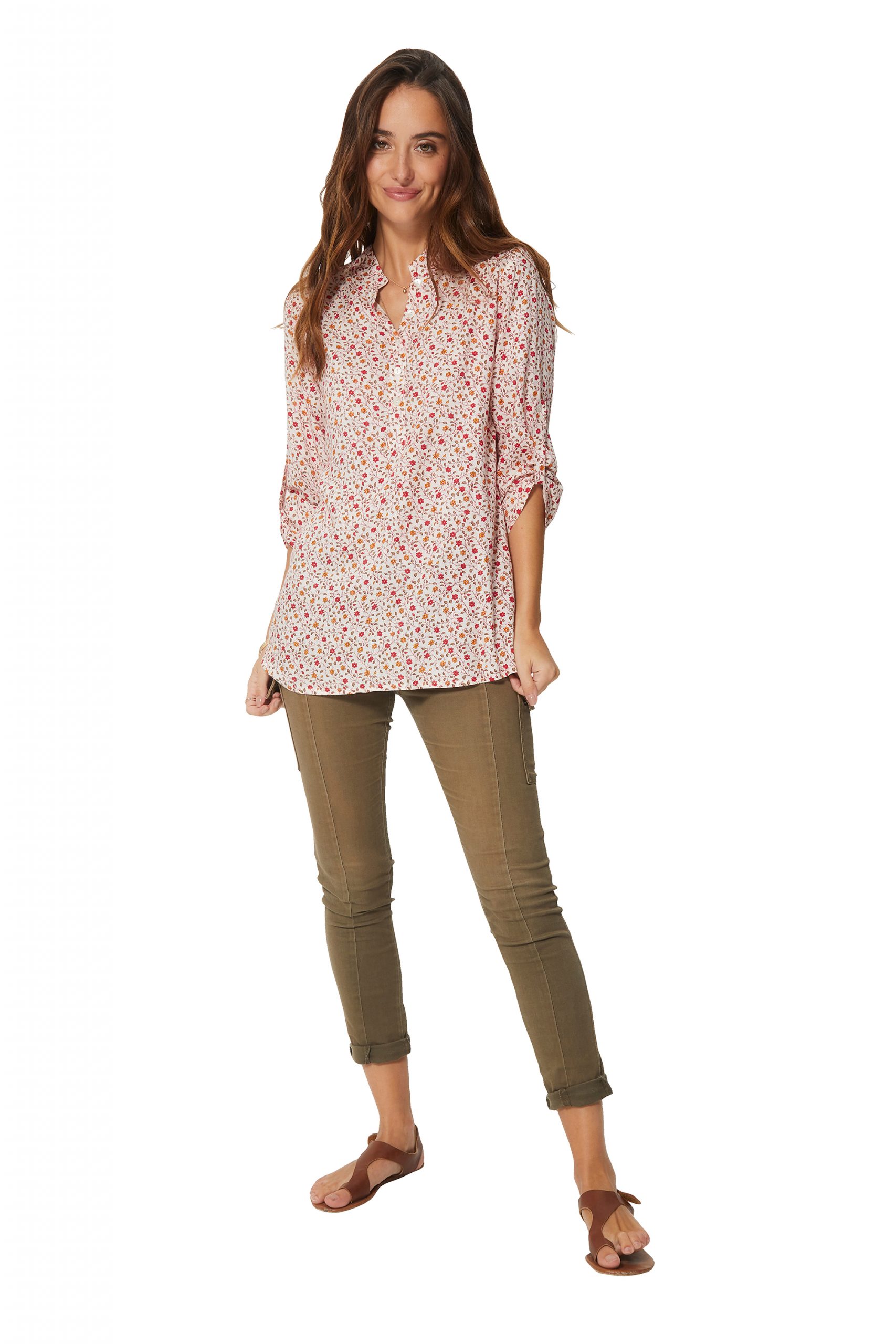 Blouse crème à fleurs – CHV0100E