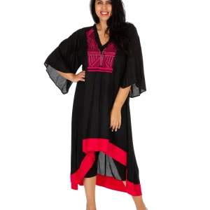 Robe asymétrique noire et rouge – BMAXIP0001