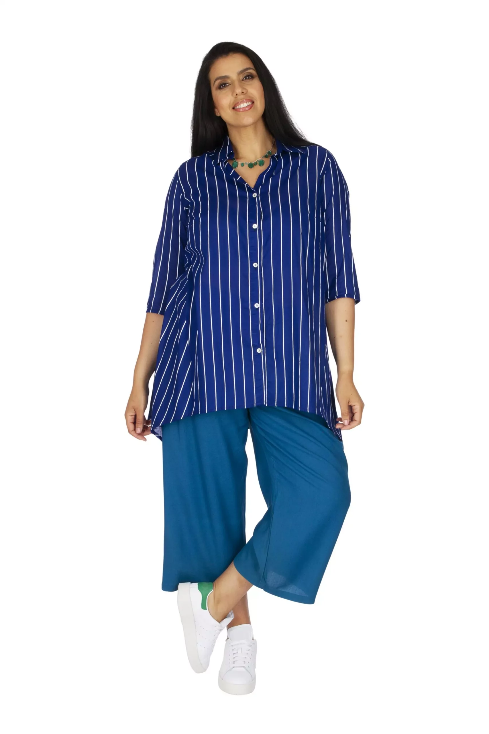 Chemise Bleu marine à rayures blanches – CHP0120A