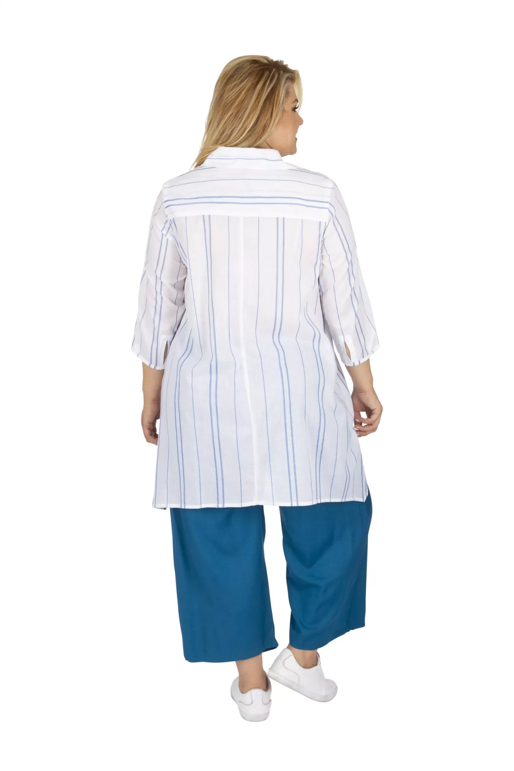 Chemise Blanche à rayures bleues – CHP0120B - Image 3