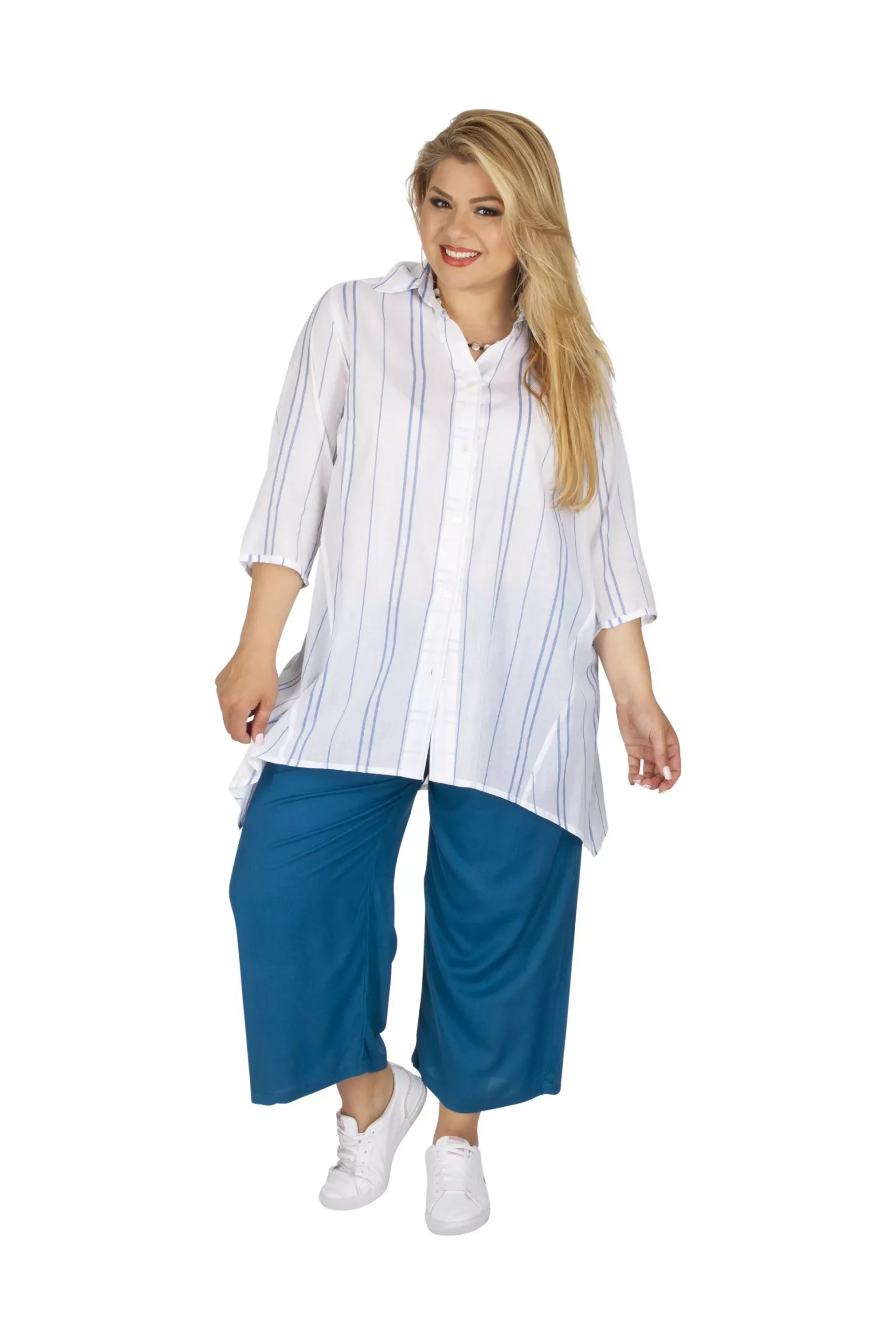 Chemise Blanche à rayures bleues – CHP0120B