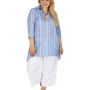 Chemise Bleu clair à rayures blanches – CHP0120C