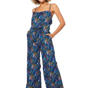 Combinaison à bretelles Bleue à fleurs – COLIPV0008A