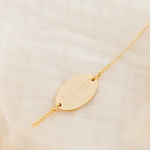 Gourmette personnalisée enfant or ovale ÉPURE