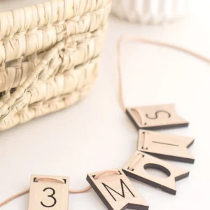 Guirlande étapes 12 mois en bois MA PREMIERE ANNEE