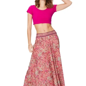 Longue jupe bohème Rose – JIP0030C