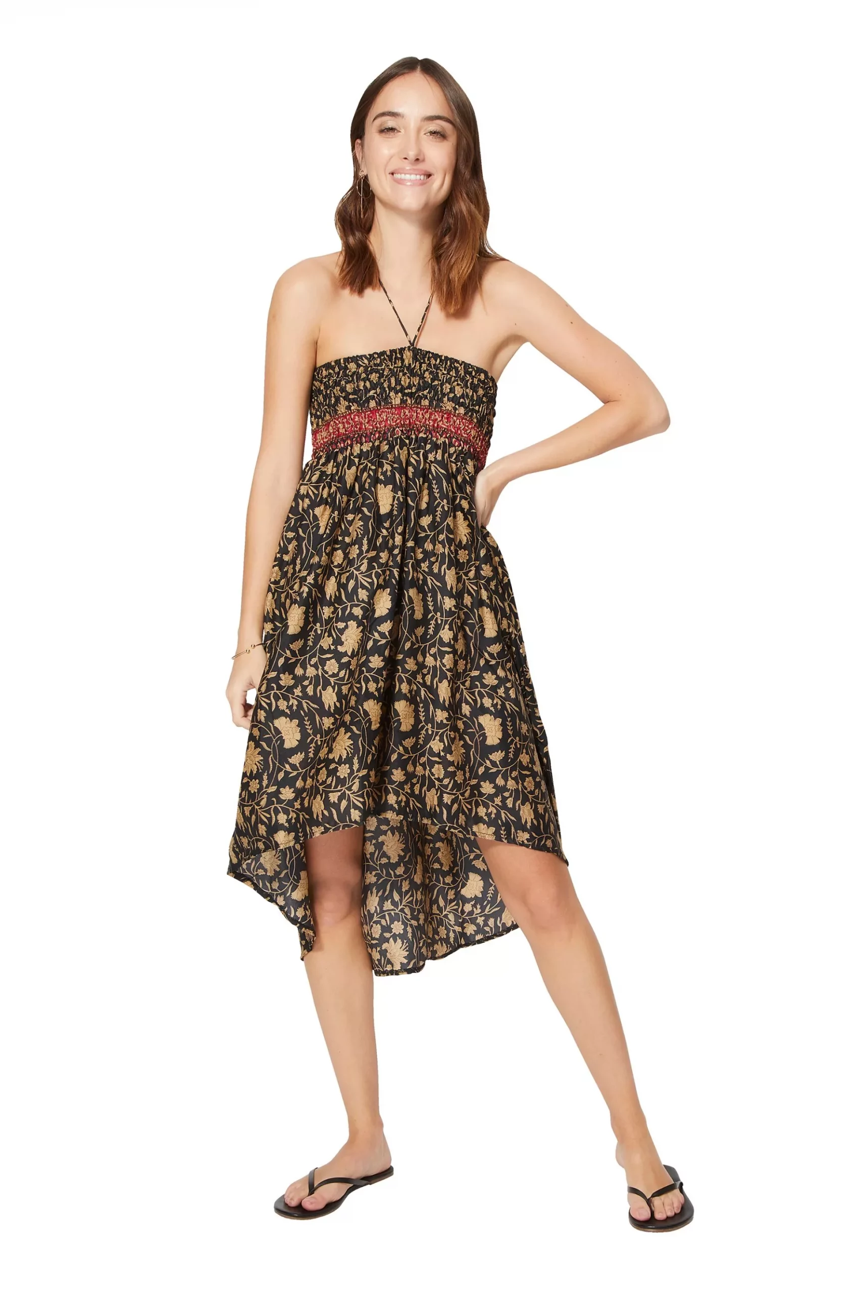 Robe / Jupe 2en1 bleu marron doré – JIP0032A – Image 3