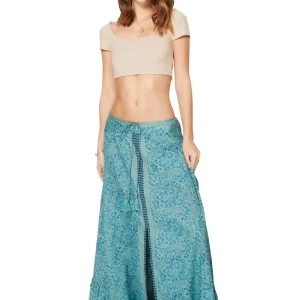 Jupe longue Bleue fendue devant – JIP0033E