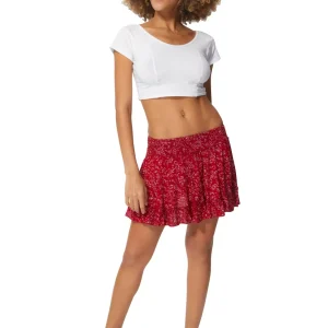 Mini jupe patineuse Rouge – JUV0100D