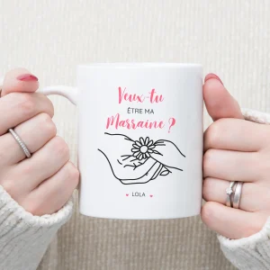 Mug "Demande de Marraine" motif mains